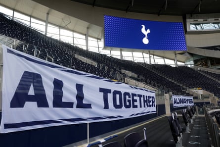 The phrase “All Together Always” on a huge banner placed in the South Stand