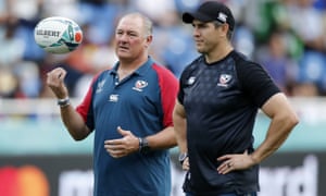 Gary Gold and defence coach Jaque Fourie, seen in Fukuoka before the game against France.