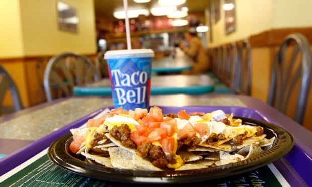 An order of nachos at a Taco Bell restaurant.