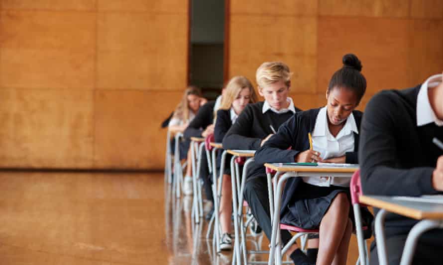 students sitting exams