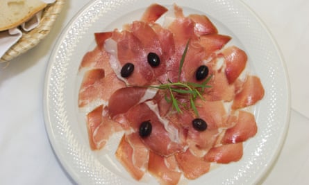 plate of Slovenian ham