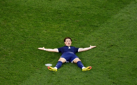 Scott McTominay, flat out next to the penalty spot.