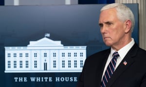 Mike Pence at a coronavirus taskforce briefing at thie White House on 8 April.
