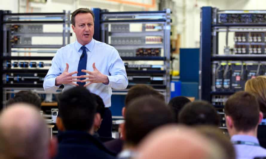 David Cameron speaks to factory staff at the Siemens Chippenham plant after the EU proposals are announced.