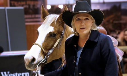 Marine Le Pen visits a horse show in Villepinte, Paris, in December.