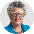 Prue Leith. Circular panelist byline.