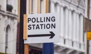 A polling station sign in London in the run-up to local elections this week.