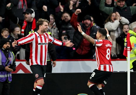 Sheffield United's Patrick Bamford (left) celebrates with Gustavo Hamer after scoring thier sides third goal.