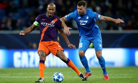 Vincent Kompany (left) featured in Manchester City’s Champions League win at Hoffenheim on Tuesday.