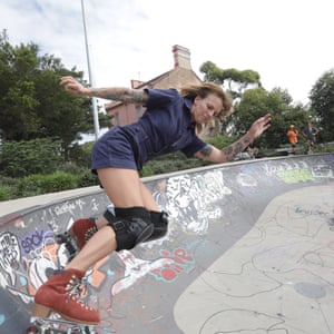 Sam Trayhurn in action at the Sydenham skate park