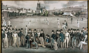 Un partido entre Sussex y Kent en 1840, en la era del gran todo terreno Alfred Mynn.