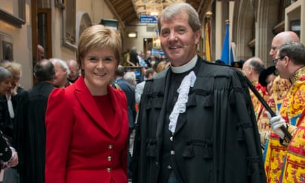 Nicola Sturgeon with new general assembly moderator the Rev Russell Barr.
