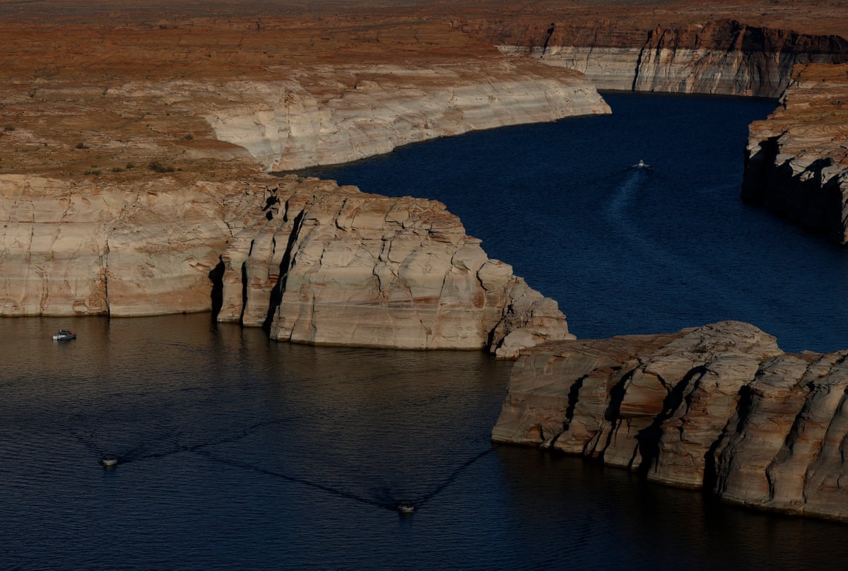 A rocky reservoir of water