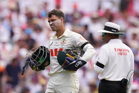 Alex Carey cuts a frustrated figure on day three.