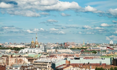 A views over Saint Petersburg from the top of Saint Isaac’s Cathedral.
