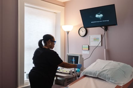 Staff member Kat prepares a room for a second trimester abortion at Whole Woman’s Health of Charlottesville, Virginia.