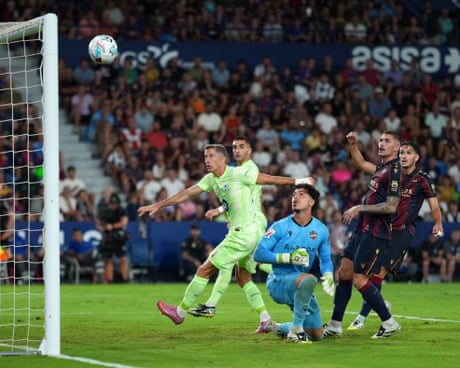 Levante’s Unai Elgezabal scores a last-gasp own goal to cap Barcelona’s comeback from 2-0 down