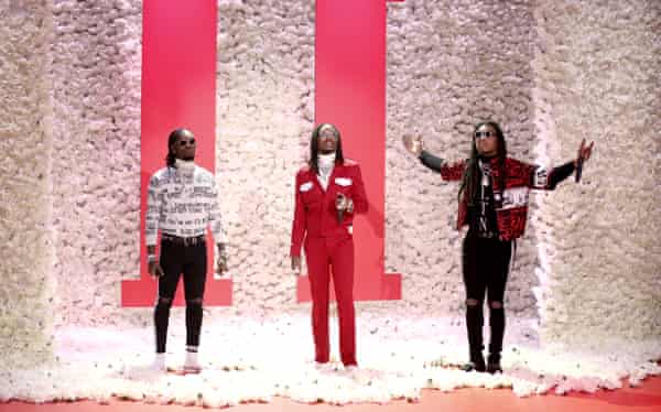 Migos performing on the Tonight Show.