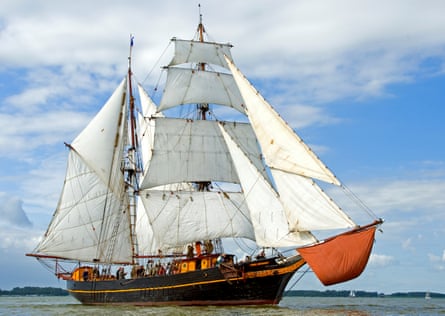 Tres Hombres, a cargo boat operated by Dutch company Fairtransport.