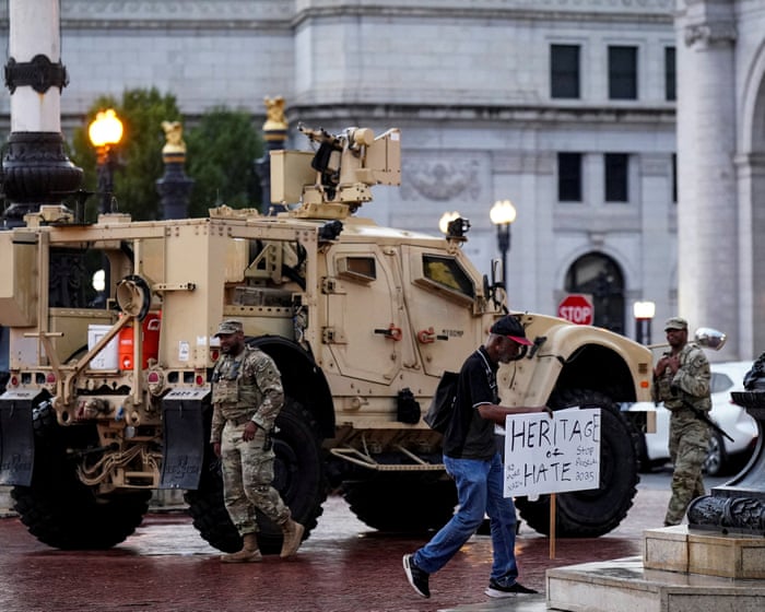 West Virginia governor says deploying national guard to Washington DC is ‘show of commitment to public safety’ – US politics live