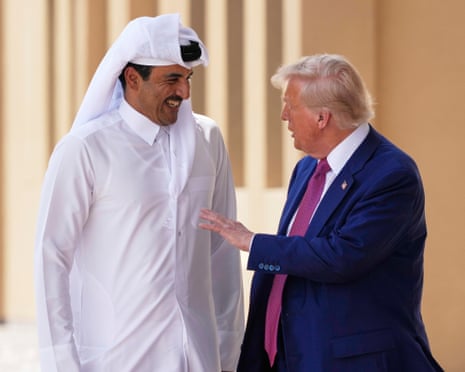 President Donald Trump and Qatar's Emir Sheikh Tamim bin Hamad Al Thani during his visit to Qatar last week