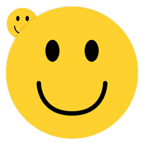 Big yellow smiley face with smaller one behind