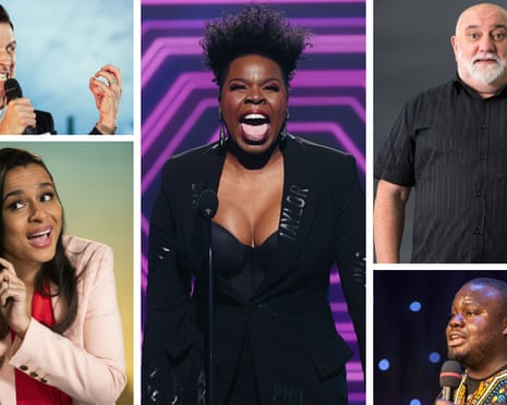 Clockwise from top left: Russell Kane, Leslie Jones, Alexei Sayle, Nabil Abdulrashid and Sarah Cooper.