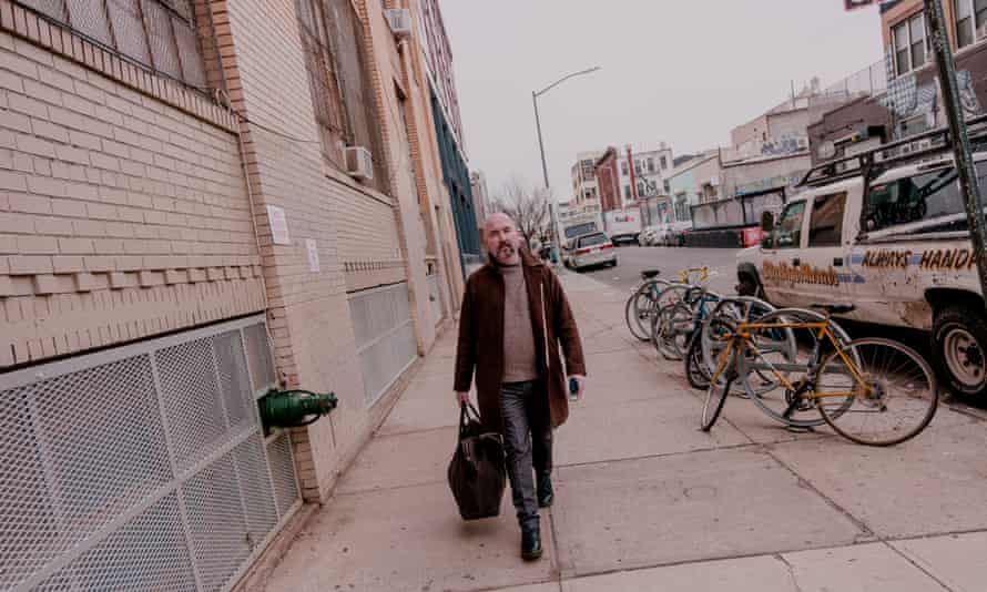 Novelist Douglas Stuart walking on a street in New York