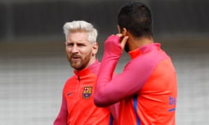 Lionel Messi and Luis Suárez were in no mood for interviews at St George’s Park