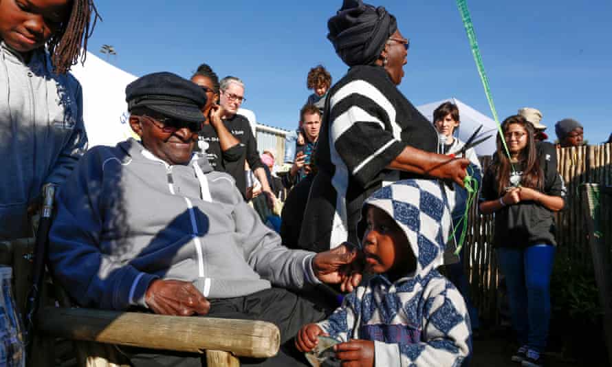 Desmond Tutu in July 2016 celebrating Mandela Day.