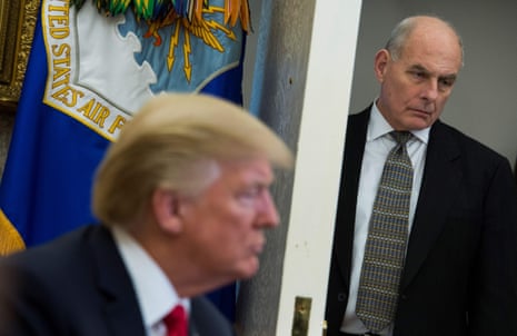 In this file photo taken on February 2, 2018, White House Chief of Staff John Kelly looks on as Donald Trump meets with North Korean defectors in the Oval Office at the White House in Washington, DC.
