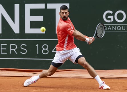 Novak Djokovic in action at the Geneva Open