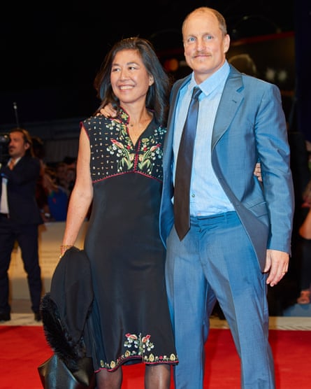 Love interest: Woody with his wife Laura Louie at the Three Billboards Outside Ebbing, Missouri première, Venice, September 2017.