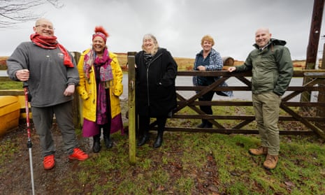 The Welsh minister for climate change, Julie James (third from left), with new members (l-r) John Hunt, Yvonne Howard-Bunt, Liz Bickerton and Craig Stephenson.