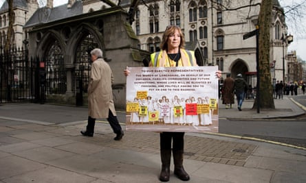 Julie Daniels outside the Royal Courts of Justice.
