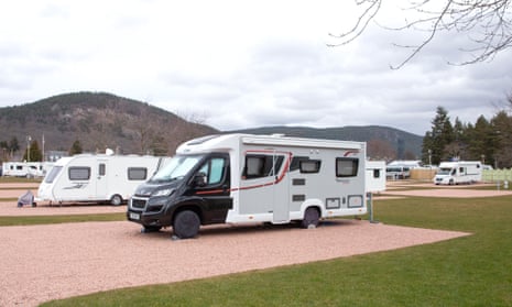 Ballater caravan park in Balmoral, Scotland, was still open on 21 March
