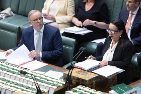The Prime Minister Anthony Albanese and Minister for Indigenous Australians Linda Burney