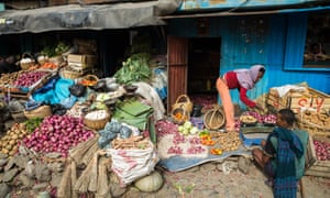 A vegetable seller at Dessie market in northern Ethiopia.