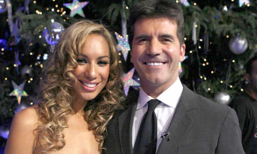 Leona Lewis and Simon Cowell at The X Factor finale in 2006.