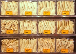Shark fins on sale, in Sheung Wan district.