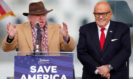 John Eastman with Rudy Giuliani at the Ellipse in Washington on January 6.