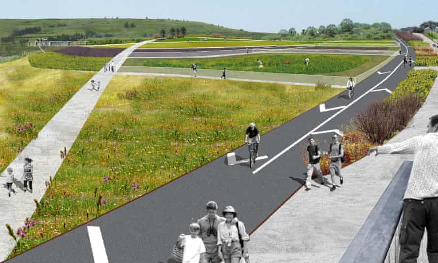 A rendering of what Freshkills Park will look like.