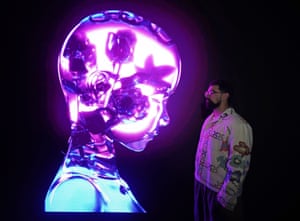 London, UK. The digital artist Frederic Duquette, known professionally as Fvckrender, attends the launch of his video exhibition Catch the Light. The immersive and meditative audio-visual show documents his efforts to overcome depression and anxiety