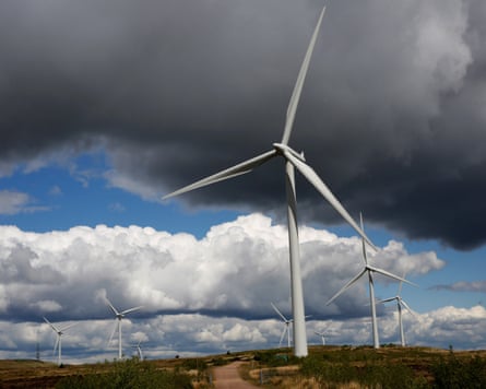 An onshore windfarm at Whitelee, which is less than a hour’s drive from Donald Trump’s Turnberry.