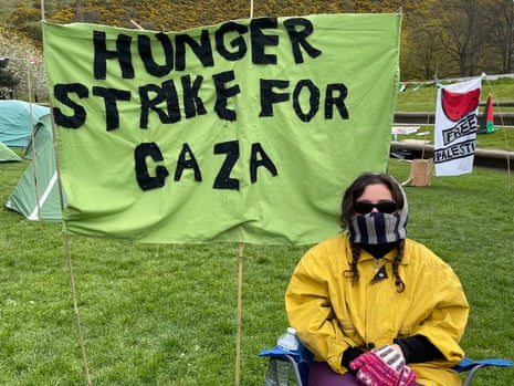 A hunger strike protest in Edinburgh in support of Gaza.