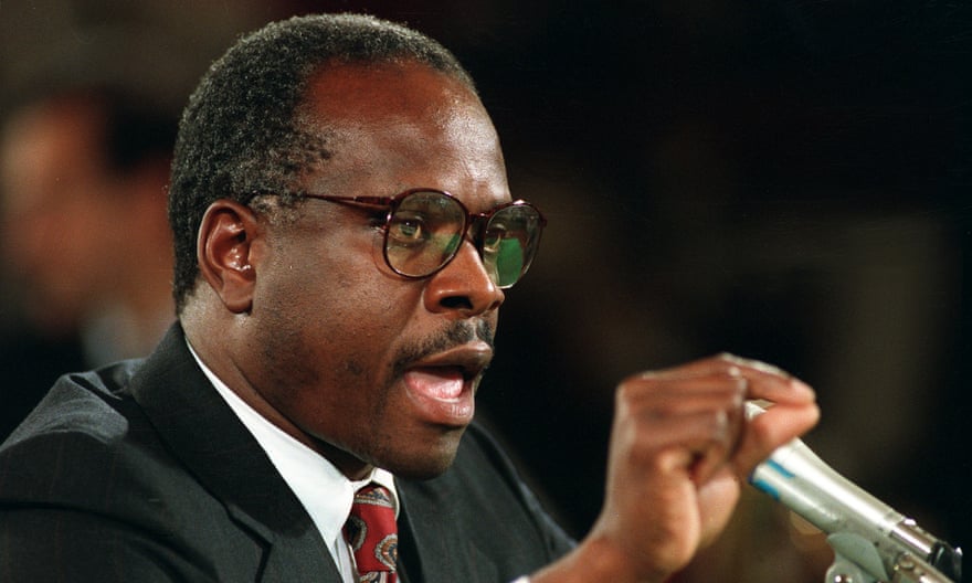 Clarence Thomas denounces and denies Anita Hill’s sexual harassment allegations.