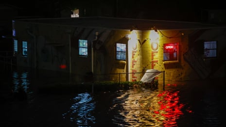 Footage shows swamped neighbourhoods as Hurricane Helene makes landfall in Florida – video