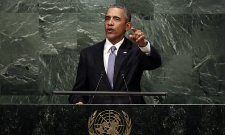 Barack Obama addresses the UN general assembly last year.