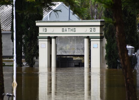 Flooding on the banks of the Lachlan River in Forbes in NSW on Monday.