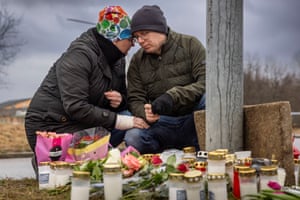 Örebro, SwedenMourners gather at a makeshift vigil for the victims of a shooting at Campus Risbergska, an adult education centre, where 11 people were killed